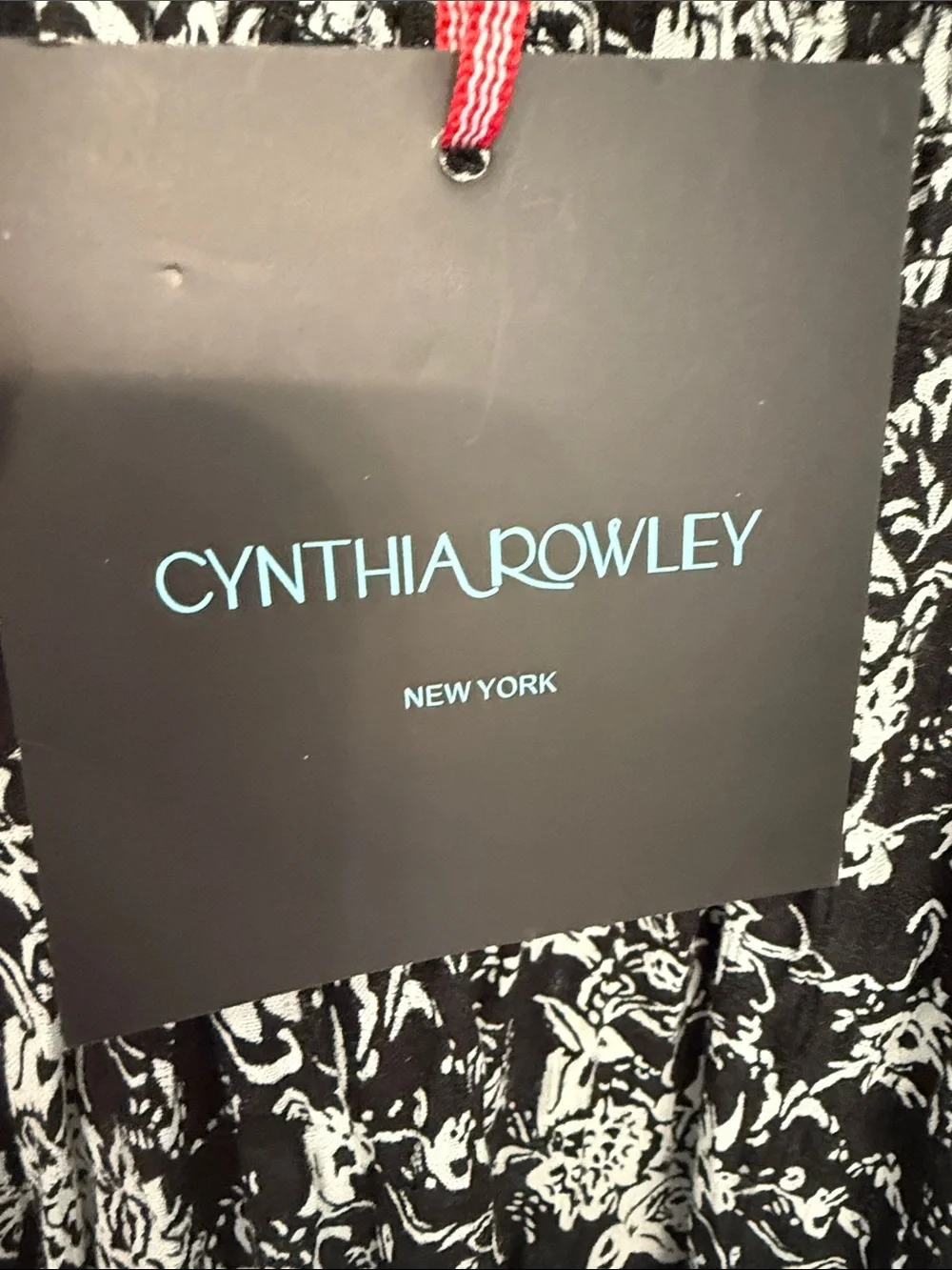 Cynthia Rowley Black & White Floral Tiered Maxi Skirt